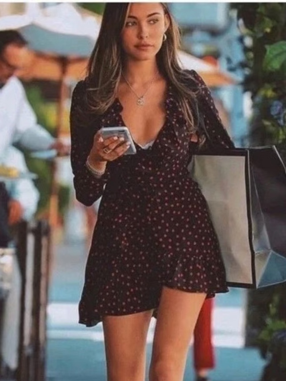 Réalisation Par The Alexandra Red & Black Polka Dot Mini Dress 100% Silk